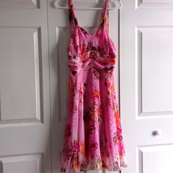 Ice Dresses & Skirts - Silk cheetah and floral dress tailored dress(ice)